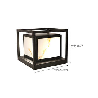 Black Square Metal Frame Outdoor Garden Table Lamp Zawala #size