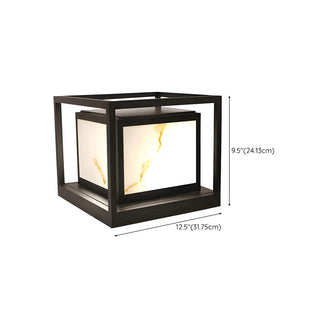 Black Square Metal Frame Outdoor Garden Table Lamp Zawala Image - 13