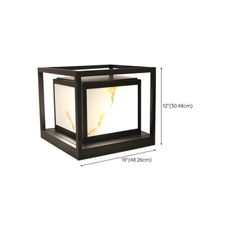 Black Square Metal Frame Outdoor Garden Table Lamp Zawala Image - 15
