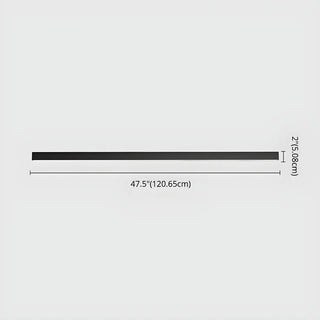 Minimalist Large Black Linear LED Flush Mount Light Zawala #size