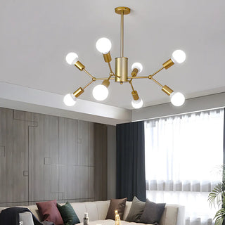 Modern Black and Gold Sputnik Glass Globe Chandelier Zawala Image - 1