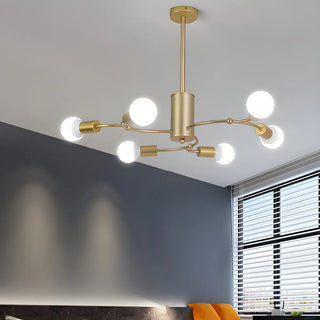 Modern Black and Gold Sputnik Glass Globe Chandelier Zawala Image - 2