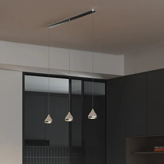 Modern Geometric Ceiling Light with Ink/Silver Aluminum Shade, LED & Incandescent/Fluorescent, Cord Mount Zawala Image - 2