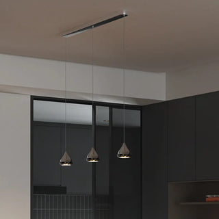 Modern Geometric Ceiling Light with Ink/Silver Aluminum Shade, LED & Incandescent/Fluorescent, Cord Mount Zawala Image - 4
