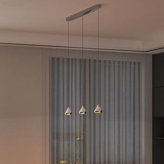 Modern Geometric Ceiling Light with Ink/Silver Aluminum Shade, LED & Incandescent/Fluorescent, Cord Mount Zawala Image - 5