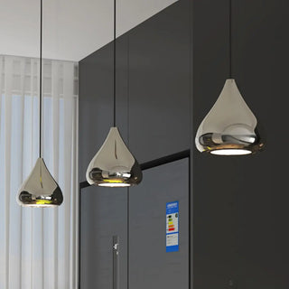 Modern Geometric Ceiling Light with Ink/Silver Aluminum Shade, LED & Incandescent/Fluorescent, Cord Mount Zawala Image - 7