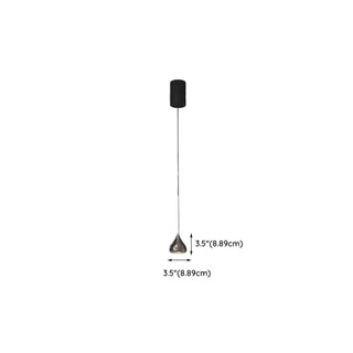 Modern Geometric Ceiling Light with Ink/Silver Aluminum Shade, LED & Incandescent/Fluorescent, Cord Mount Zawala #size