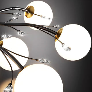 ZOWALA - Large Multi-Globe Gold Semi-Flush Mount Light 15-Light Image - 16