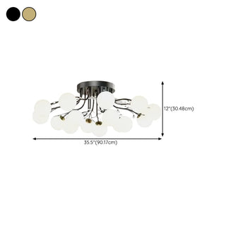 ZOWALA - Large Multi-Globe Gold Semi-Flush Mount Light 15-Light Image - 22