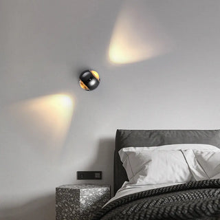 Bedroom Adjustable Black Globe Up Down Wall Sconce Zawala Image - 1