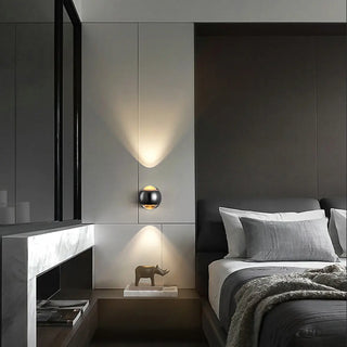 Bedroom Adjustable Black Globe Up Down Wall Sconce Zawala Image - 17