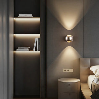Bedroom Adjustable Black Globe Up Down Wall Sconce Zawala Image - 2