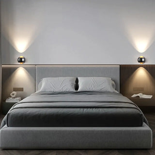 Bedroom Adjustable Black Globe Up Down Wall Sconce Zawala Image - 3