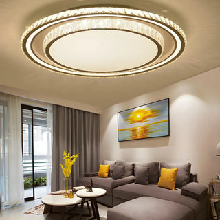 ZOWALA - Living Room Luxury Crystal Circle Flush Mount Light Image - 1