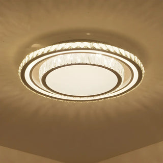 ZOWALA - Living Room Luxury Crystal Circle Flush Mount Light Image - 10