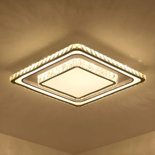 ZOWALA - Living Room Luxury Crystal Circle Flush Mount Light Image - 11