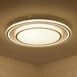 ZOWALA - Living Room Luxury Crystal Circle Flush Mount Light Image - 12
