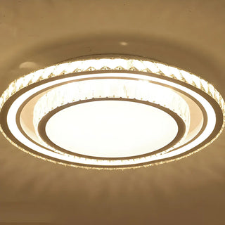 ZOWALA - Living Room Luxury Crystal Circle Flush Mount Light Image - 15