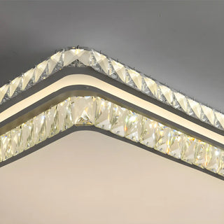 ZOWALA - Living Room Luxury Crystal Circle Flush Mount Light Image - 17