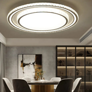 ZOWALA - Living Room Luxury Crystal Circle Flush Mount Light Image - 2