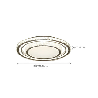 ZOWALA - Living Room Luxury Crystal Circle Flush Mount Light Image - 21