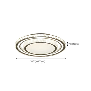 ZOWALA - Living Room Luxury Crystal Circle Flush Mount Light Image - 23