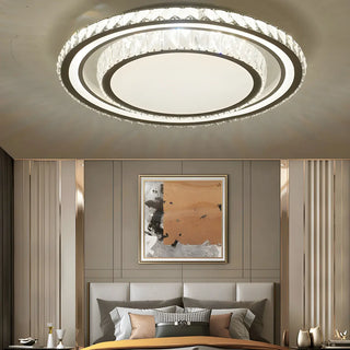 ZOWALA - Living Room Luxury Crystal Circle Flush Mount Light Image - 3