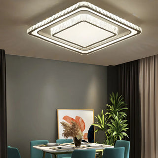 ZOWALA - Living Room Luxury Crystal Circle Flush Mount Light Image - 4