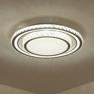 ZOWALA - Living Room Luxury Crystal Circle Flush Mount Light Image - 9