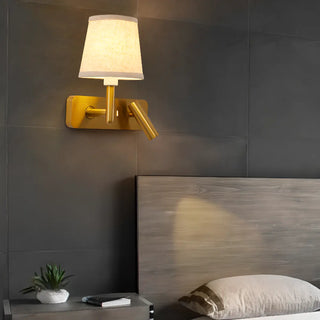 ZOWALA - Adjustable Gold Wall Sconce with Fabric Shade Image - 1