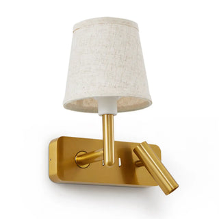 ZOWALA - Adjustable Gold Wall Sconce with Fabric Shade Image - 11