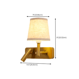 ZOWALA - Adjustable Gold Wall Sconce with Fabric Shade Image - 17