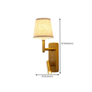 ZOWALA - Adjustable Gold Wall Sconce with Fabric Shade Image - 18