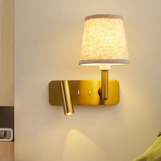 ZOWALA - Adjustable Gold Wall Sconce with Fabric Shade Image - 4