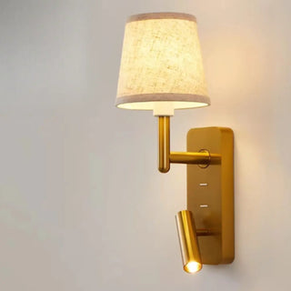 ZOWALA - Adjustable Gold Wall Sconce with Fabric Shade Image - 5
