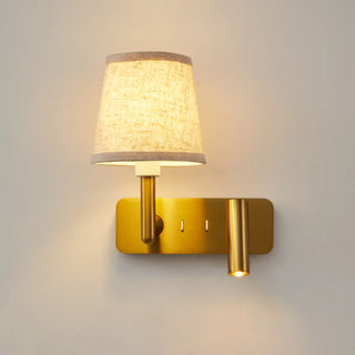 ZOWALA - Adjustable Gold Wall Sconce with Fabric Shade Image - 7