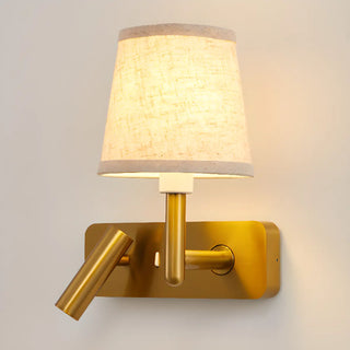 ZOWALA - Adjustable Gold Wall Sconce with Fabric Shade Image - 8