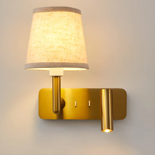 ZOWALA - Adjustable Gold Wall Sconce with Fabric Shade Image - 9