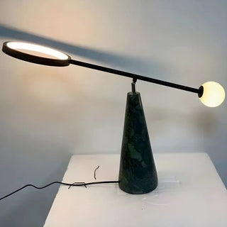 Creative Adjustable Cone Base Seesaw Marble Table Lamp Zawala Image - 4