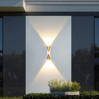 Outdoor Hourglass Design Up Down LED Wall Sconce Zawala Image - 2