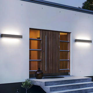 Modern Rectangular Stone Exterior Up Down Wall Light Zawala Image - 12