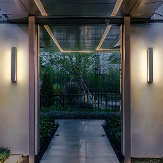 Modern Rectangular Stone Exterior Up Down Wall Light Zawala Image - 2