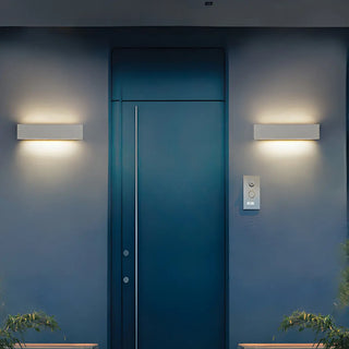Modern Rectangular Stone Exterior Up Down Wall Light Zawala Image - 3