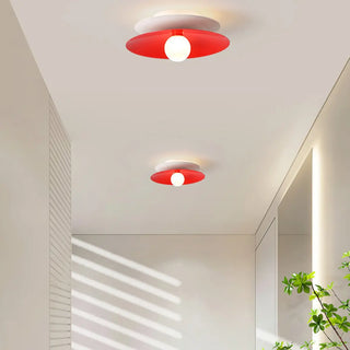 ZOWALA - Hallway Two-Color Disc LED Semi-Flush Mount Light Image - 16