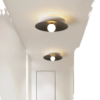 ZOWALA - Hallway Two-Color Disc LED Semi-Flush Mount Light Image - 4