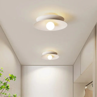 ZOWALA - Hallway Two-Color Disc LED Semi-Flush Mount Light Image - 2