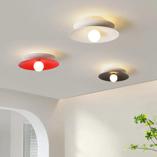 ZOWALA - Hallway Two-Color Disc LED Semi-Flush Mount Light Image - 3