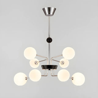 ZOWALA - 2 Tiers Globe Glass Chrome Branch Chandelier Image - 11