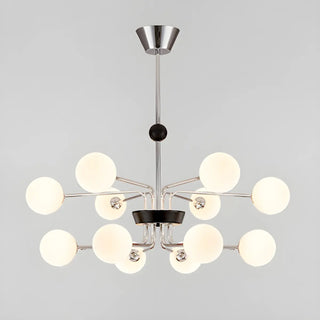 ZOWALA - 2 Tiers Globe Glass Chrome Branch Chandelier Image - 12