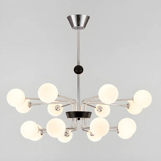 ZOWALA - 2 Tiers Globe Glass Chrome Branch Chandelier Image - 13